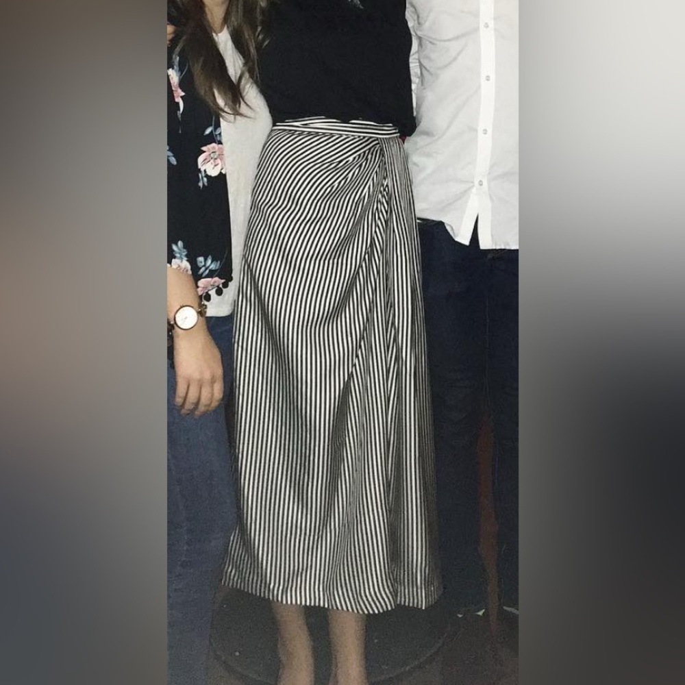 Zimmermann Black and White Maxi Wrap Skirt